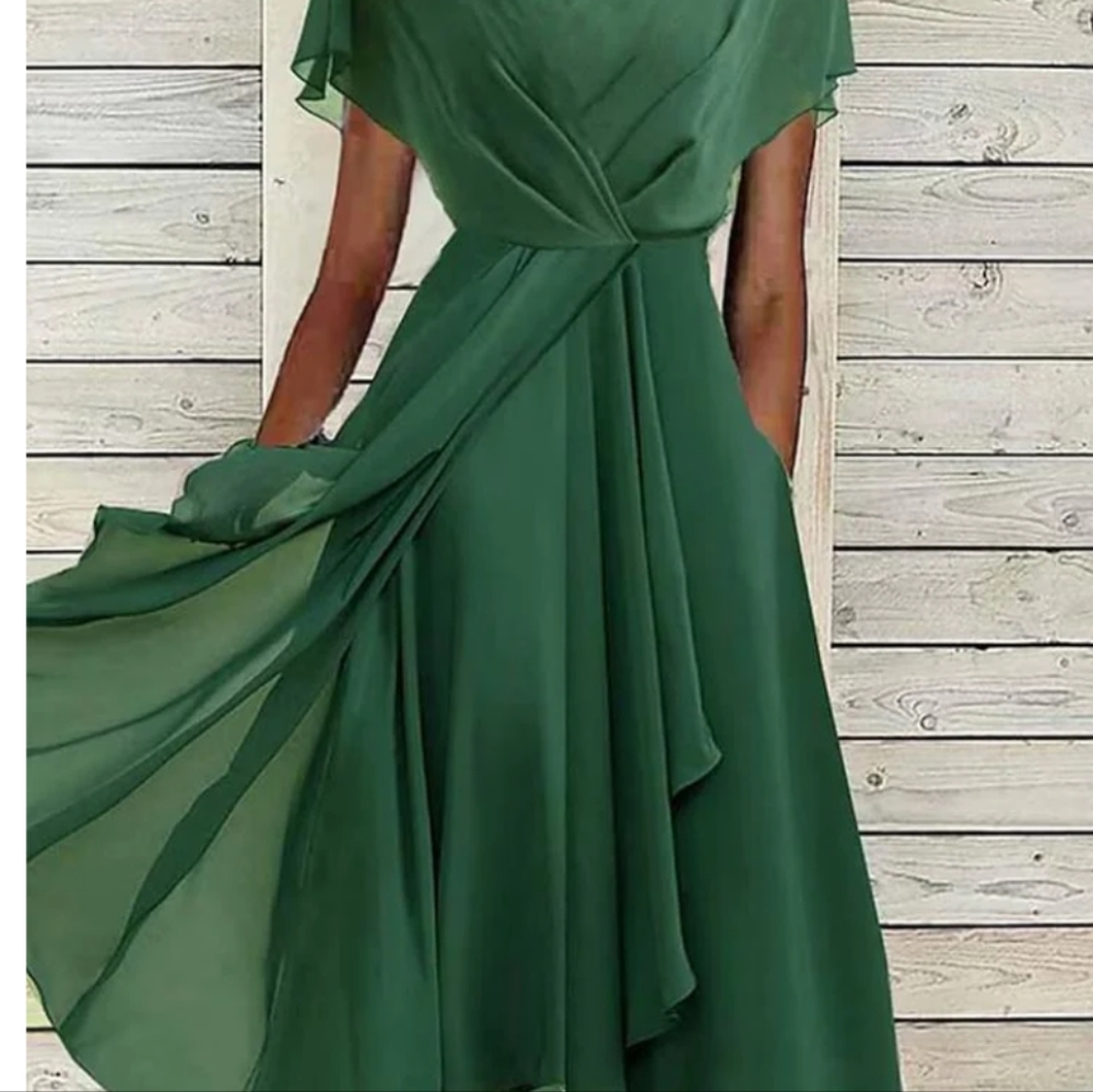 Women's midi length chiffon dress. Made in North Carolina brand.
